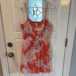LC Lauren Conrad Vibrant Coral Floral Dress